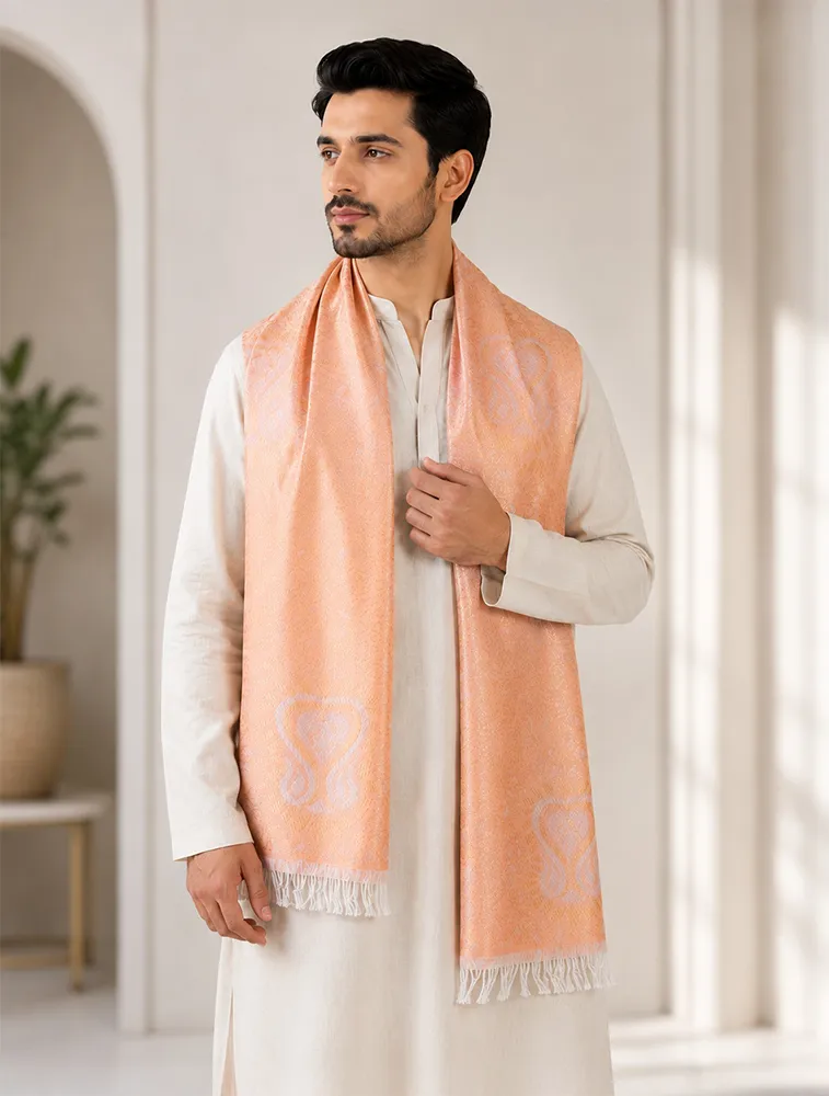 Gold Premium Printed Jacquard Winter Shawls — bulk from ₹113