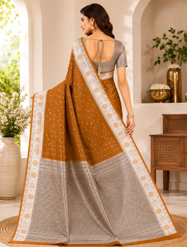 Golden Olive Yellow Womens Premium Semi Paitani sarees — bulk from ₹2822