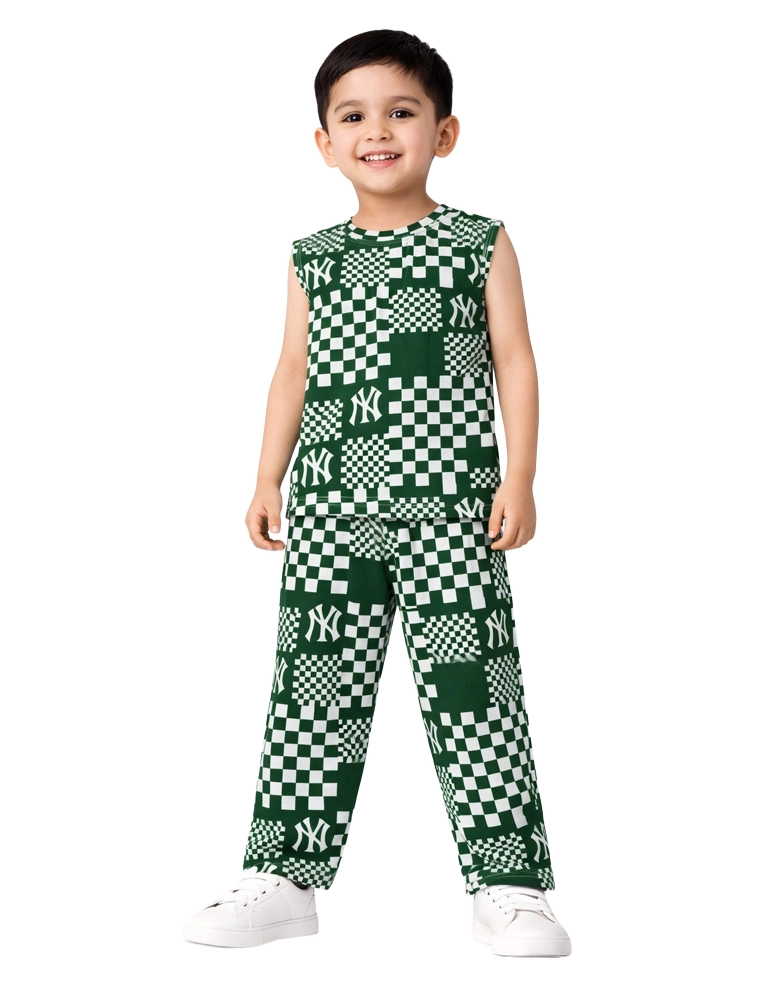 Green Boys Printed Lounge Sets