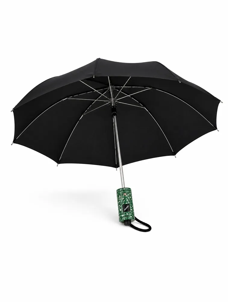 Green Holder Noir Grip Compact Umbrella
