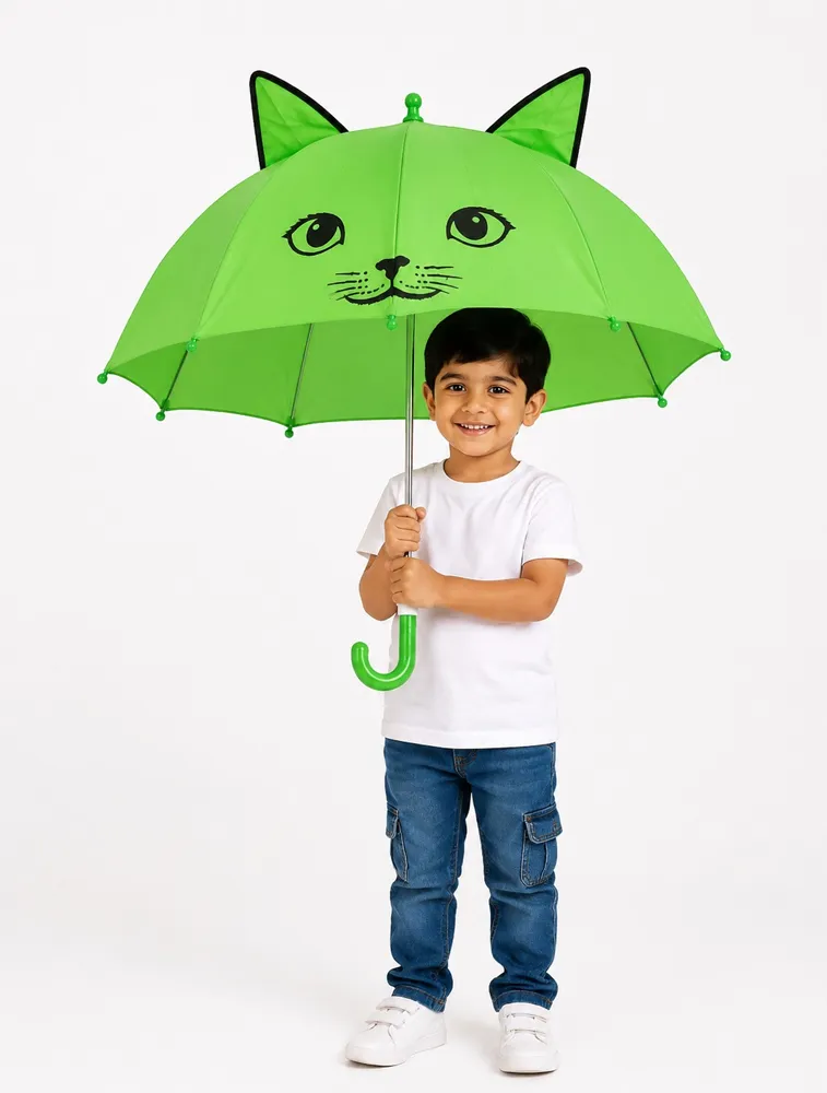 Green Kids Cartoon Umbrella
