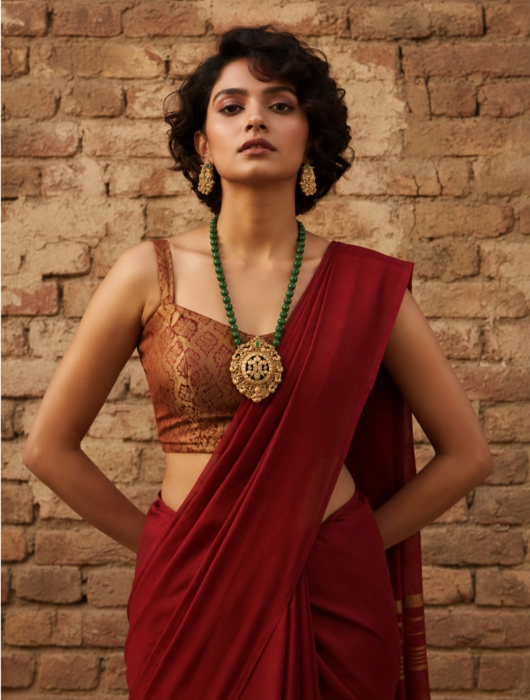 Green Lakshmi Haram  Handmade Terracotta Jewellery Set