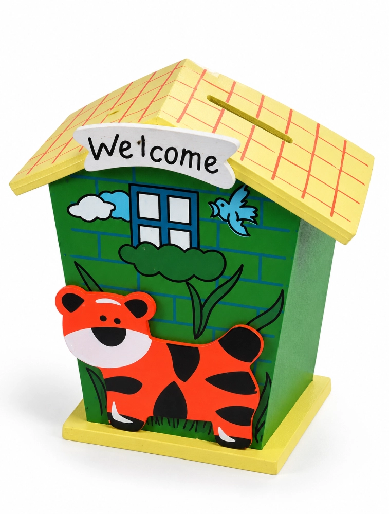 Green Little Saver Small House Coin Box 
