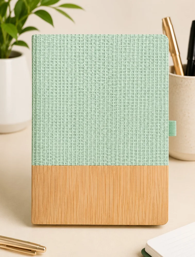 Green Premium Notebook  A5 Dairy  Ruled 192 Pages Wooden Dairy