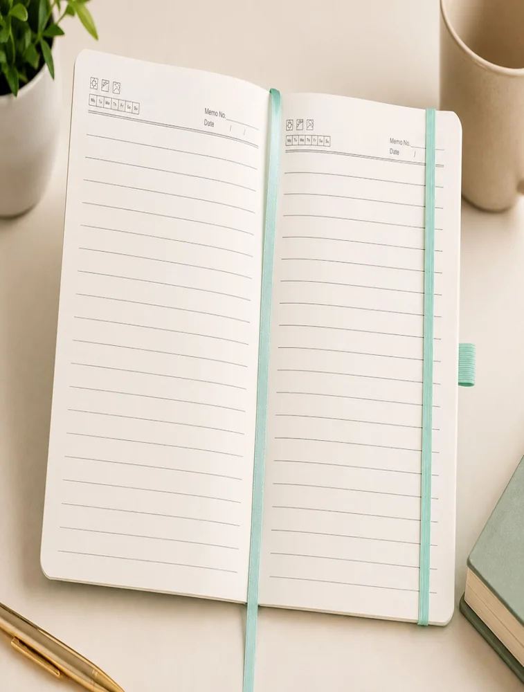 Green Premium Notebook A5 Dairy Ruled 192 Pages Wooden Dairy