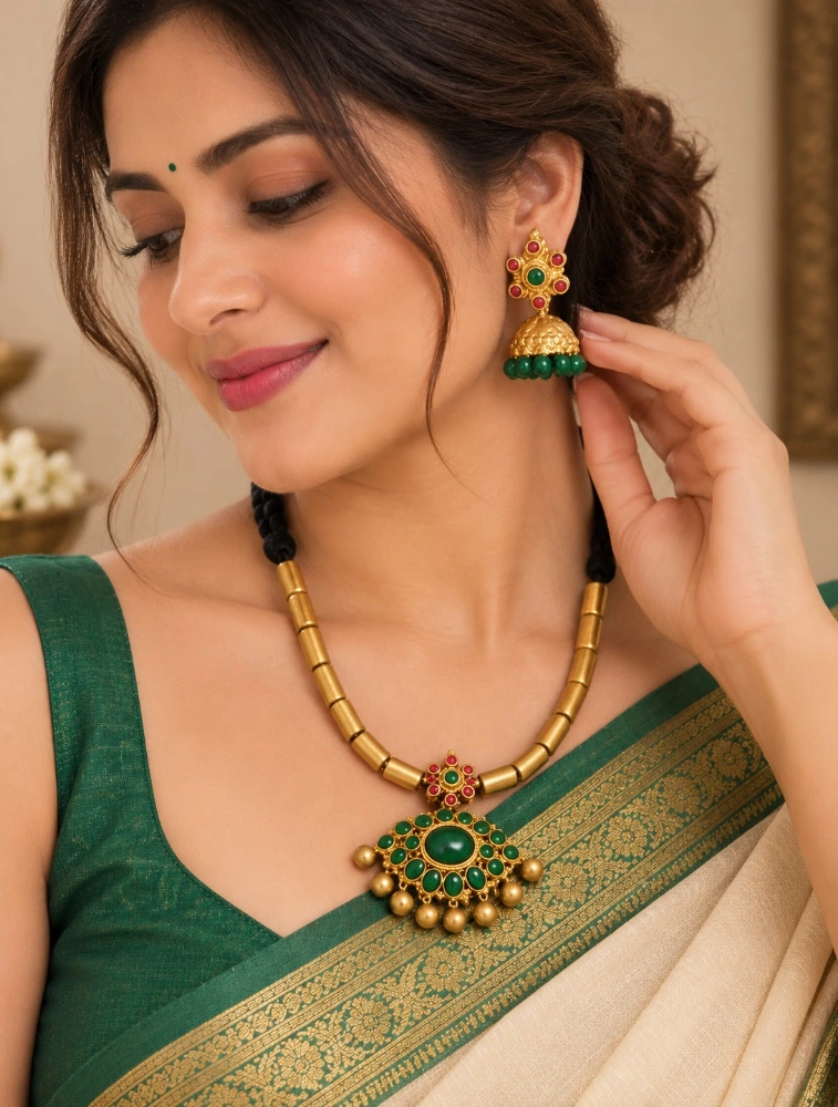 Green Simple Beauty with a Traditional touch Terracotta Jewellery Set