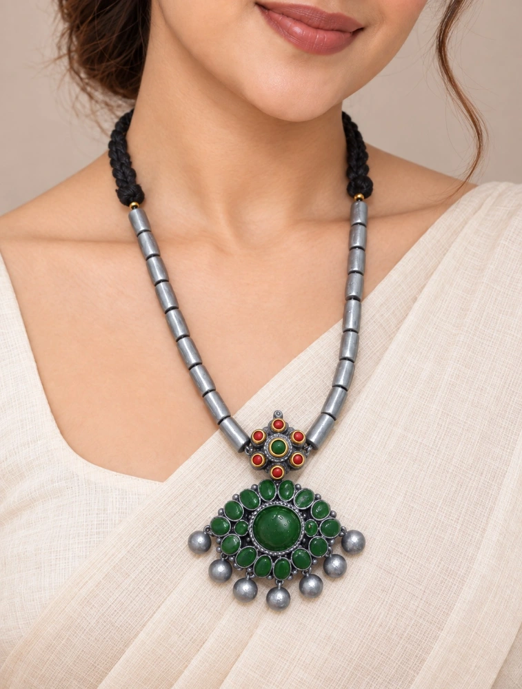 Green Simple Beauty with a Traditional touch Terracotta Jewellery Set