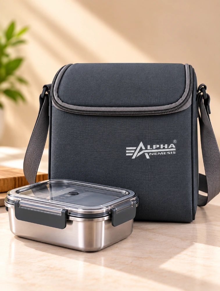 Grey Alpha Nemesis Cube Insulated large Lunch Bag