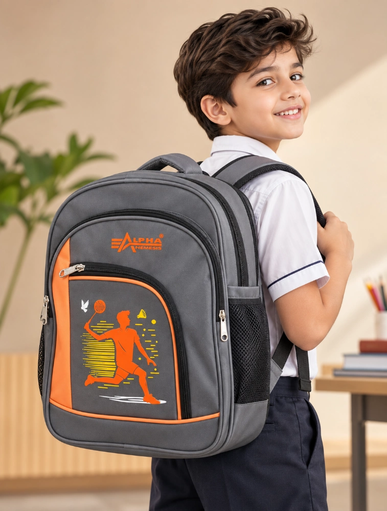 Grey Alpha Nemesis Tennis 3x3 School Backpack
