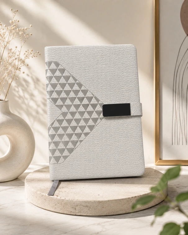 Grey Diamond Texture Magnetic Diary