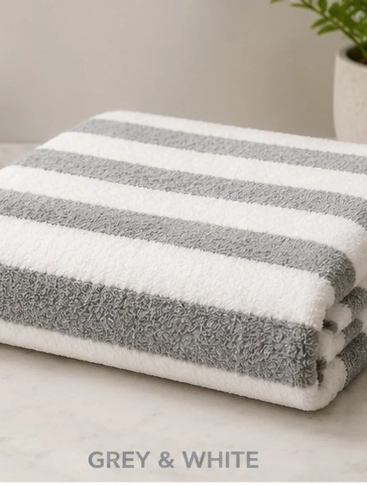 Grey Habitude Microfiber Cozy Touch Premium Bath Towel