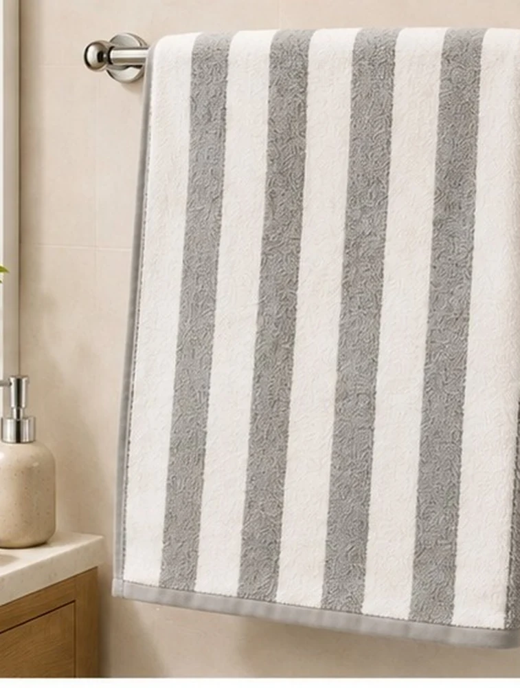 Grey Habitude Microfiber Cozy Touch Premium Bath Towel