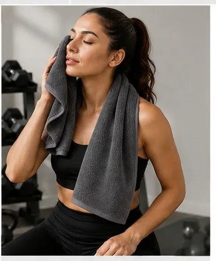 Grey Habitude Microfier Premium Gym Towel