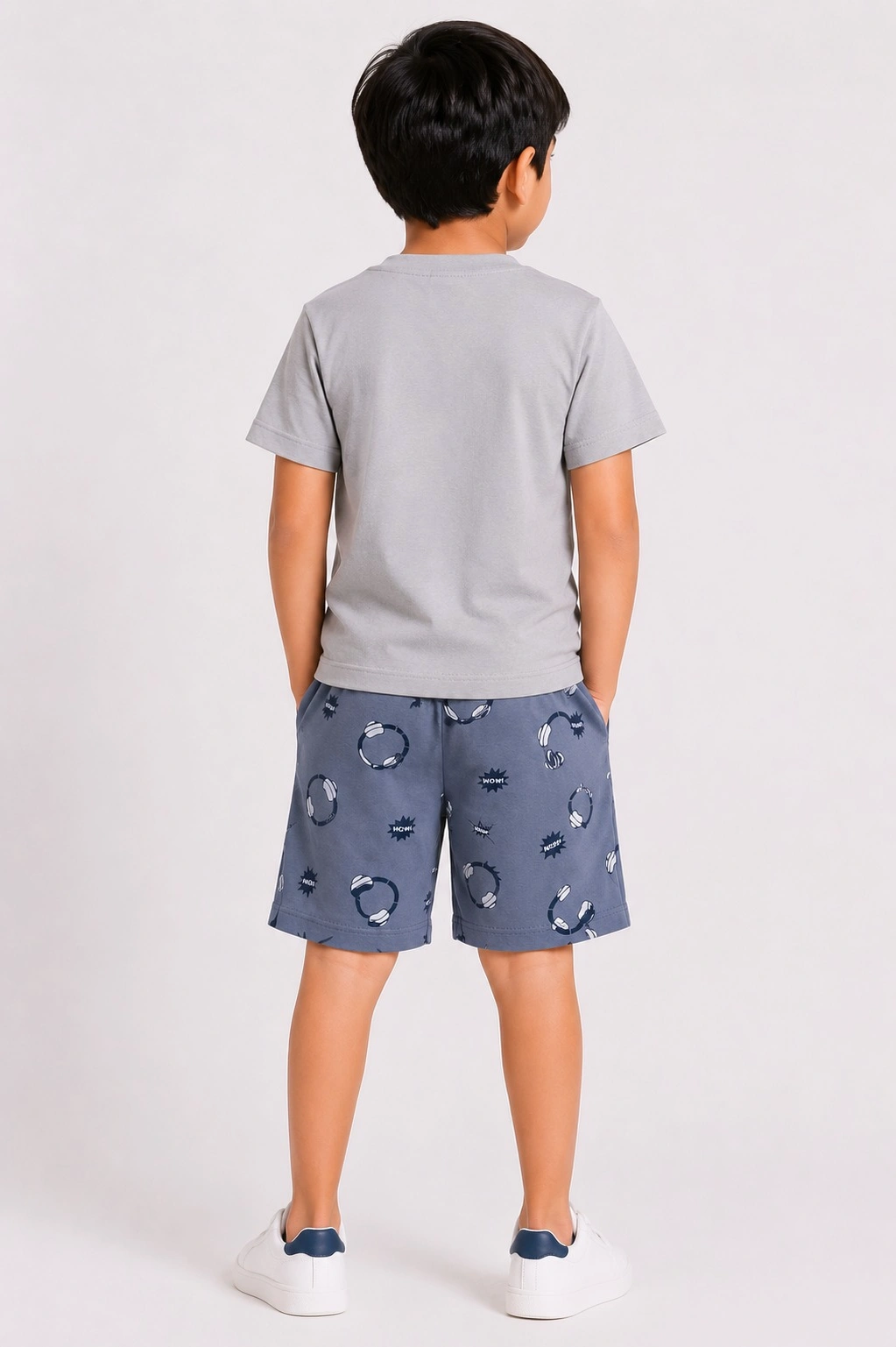 Grey Kids Munna Munni Premium Printed  T shirts With Shorts Set