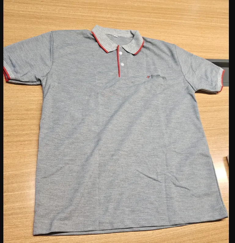 Grey Melange Dri Fit Mars 200 GSM Polo T Shirt with Red Tipping Collar Cuff and Placket