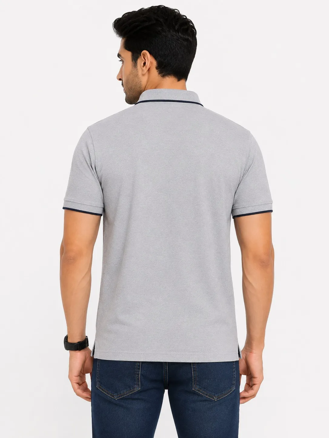 Men's Premium Eco Blend 240 GSM Pole T-shirt With Jacquard Collor With Contrast Tipping — bulk from ₹389