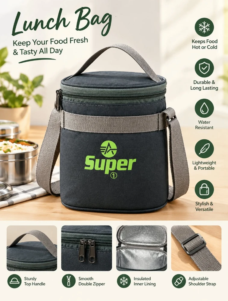Grey Alpha Nemesis Mini Round Insulated Lunch Bag 