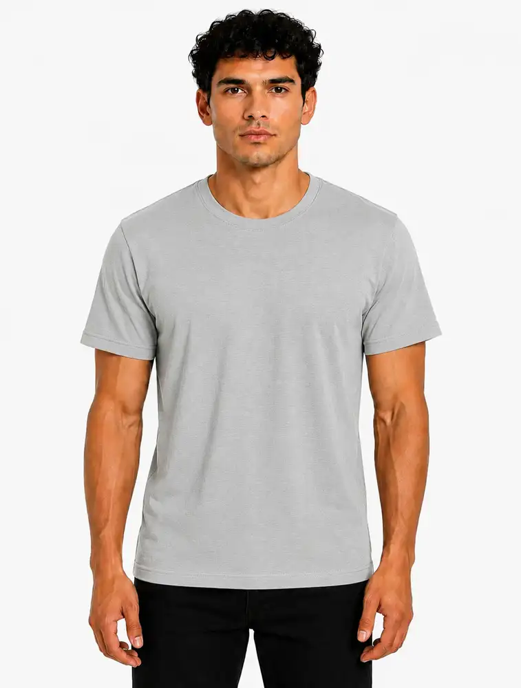 Grey Premium Polycotton 180 GSM Round Neck T-Shirt