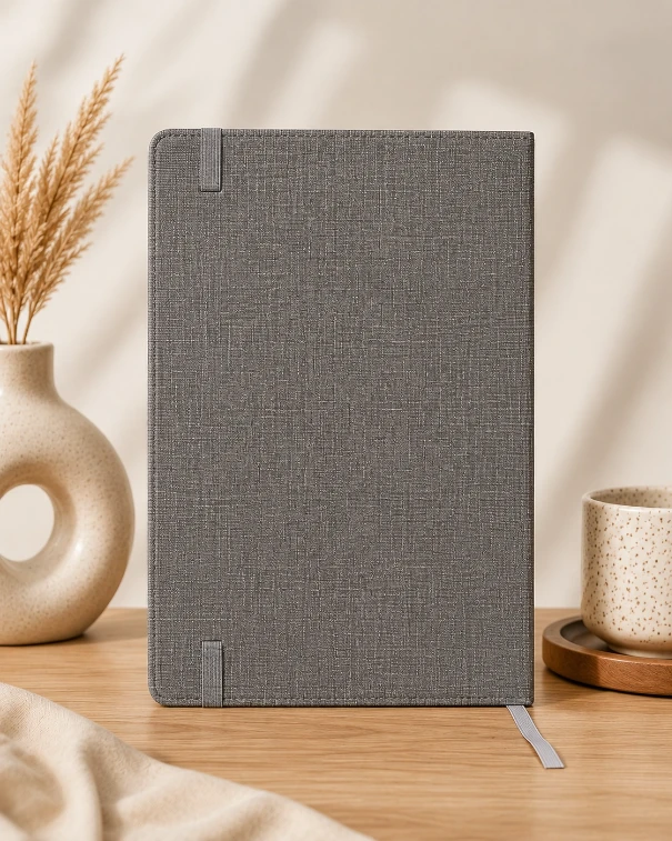 Grey Premium Solid Cover Diary with Elastic Pen Holder — bulk from ₹173
