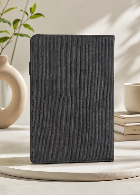 Grey Premium Textured Single Line Diary with Metal Closure
