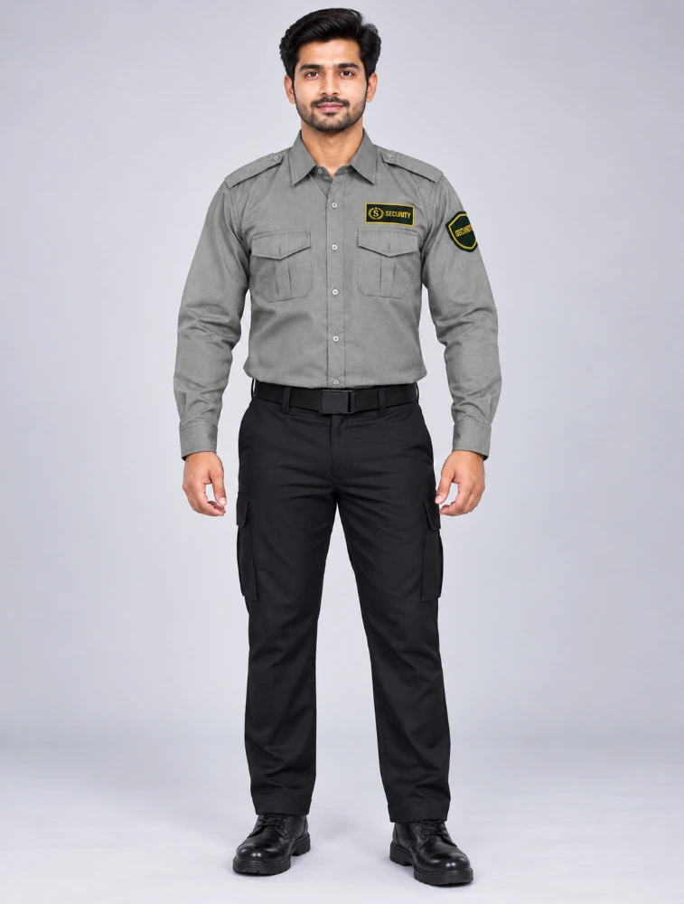 Grey UNIFAB INDIA Security Uniform Shirt 