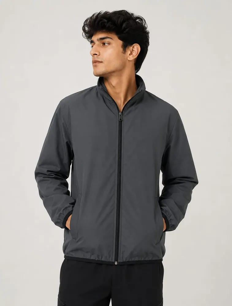 Grey Unisex Wind Cheater Light Weight