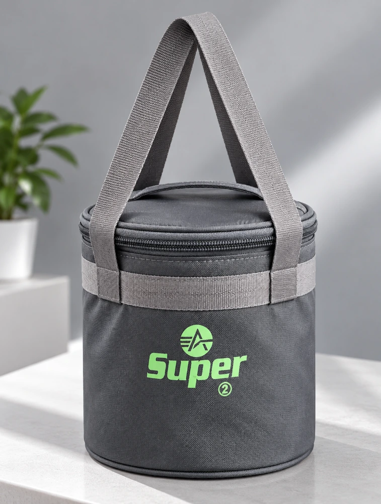 Grey With Green Alpha Nemesis Round Insulated Lunch Bag 