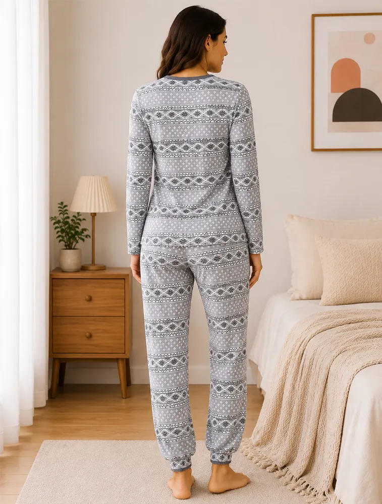 Grey Womens Premium Printed Co ord Sets