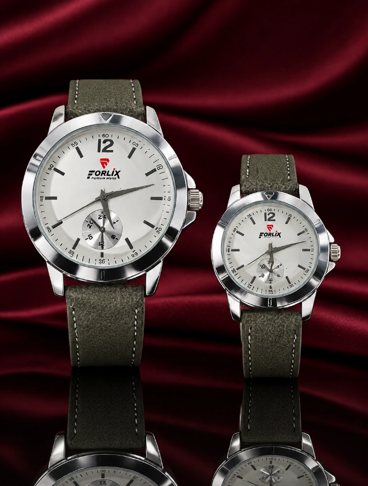 Grey with Silver Dial Couples EverDuo Watch Set