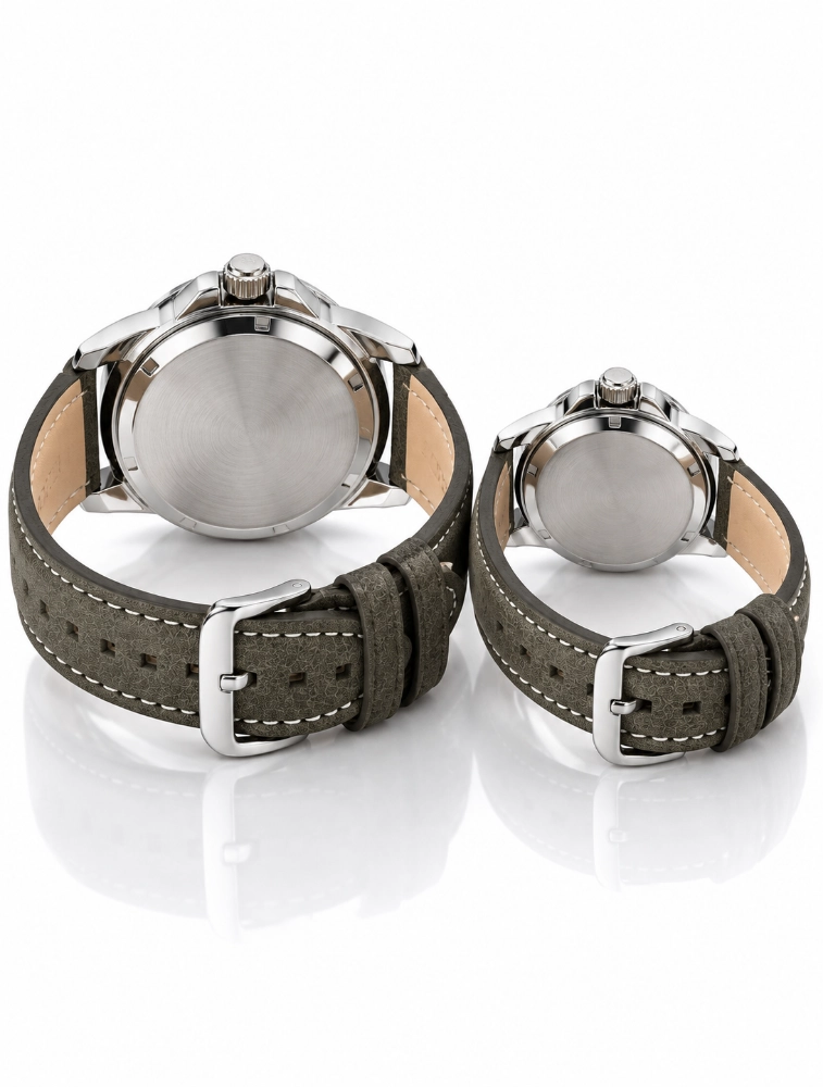 Grey with Silver Dial Couples EverDuo Watch Set