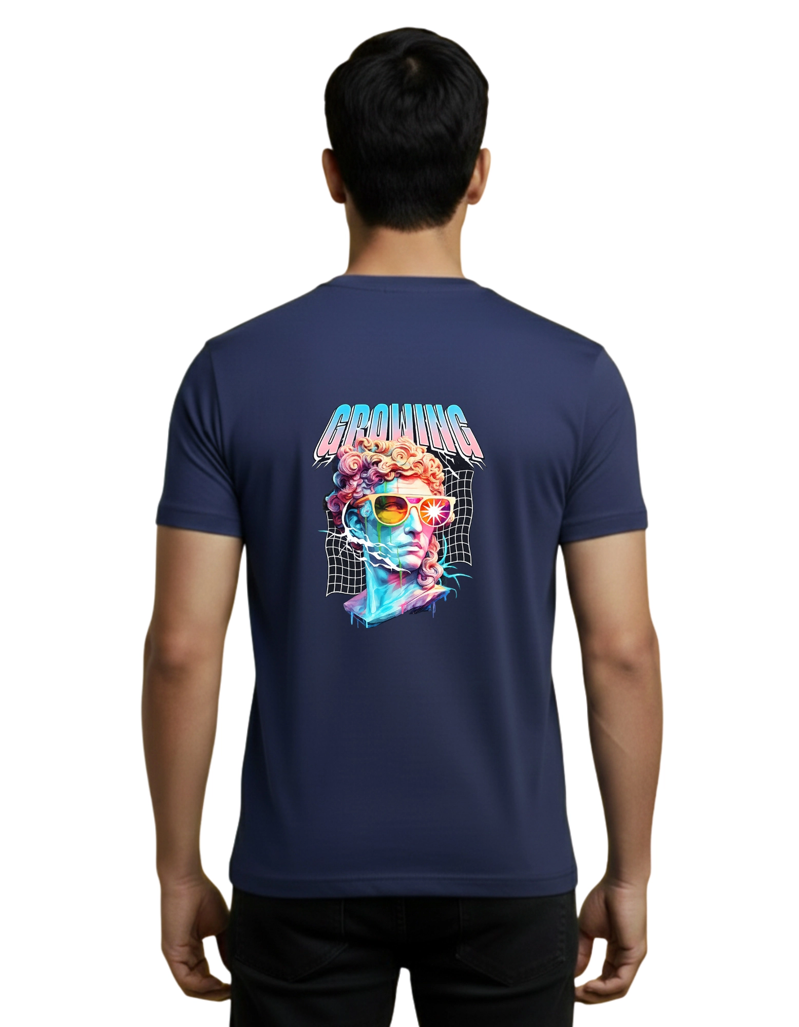 Growing Cotton Round Neck T-Shirt 180 GSM Navy Blue