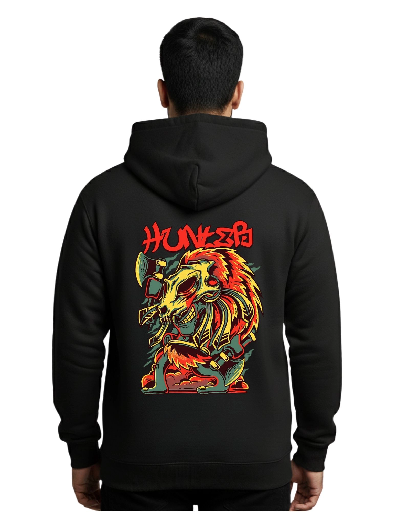HUNTER Cotton Hoodie Without Zipper 300 GSM Black