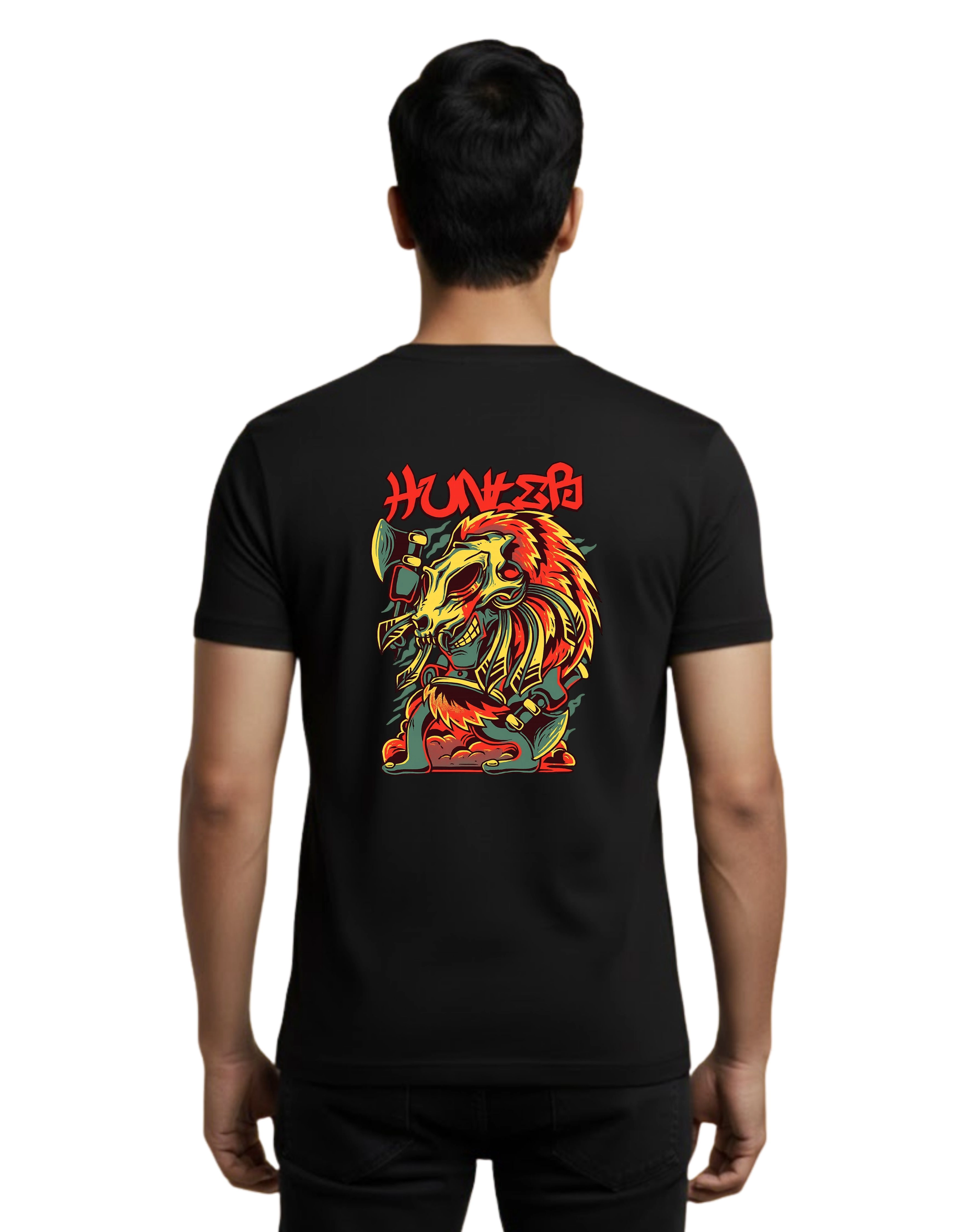 HUNTER Cotton Round Neck T-Shirt 180 GSM Black