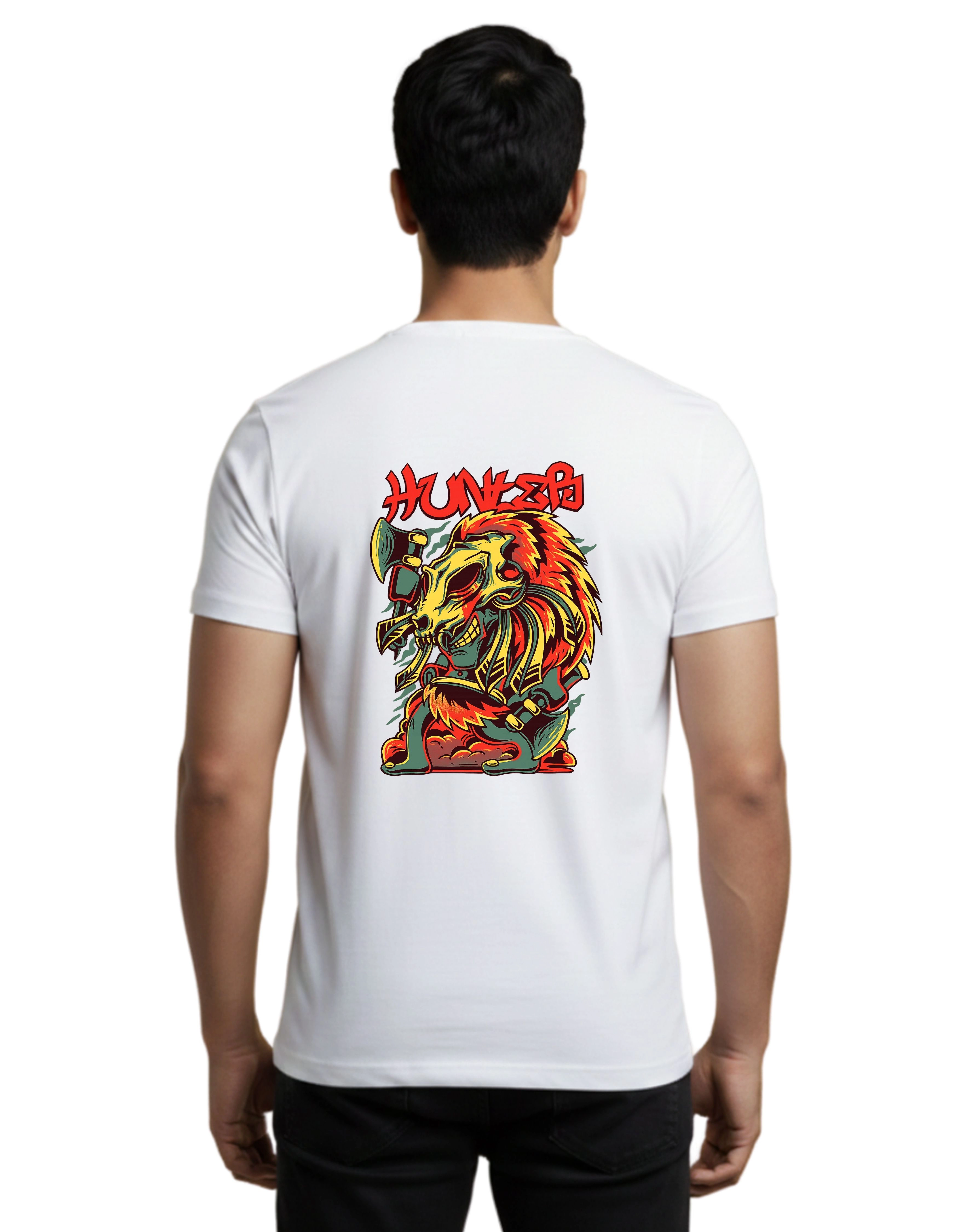 HUNTER Cotton Round Neck T-Shirt 180 GSM White