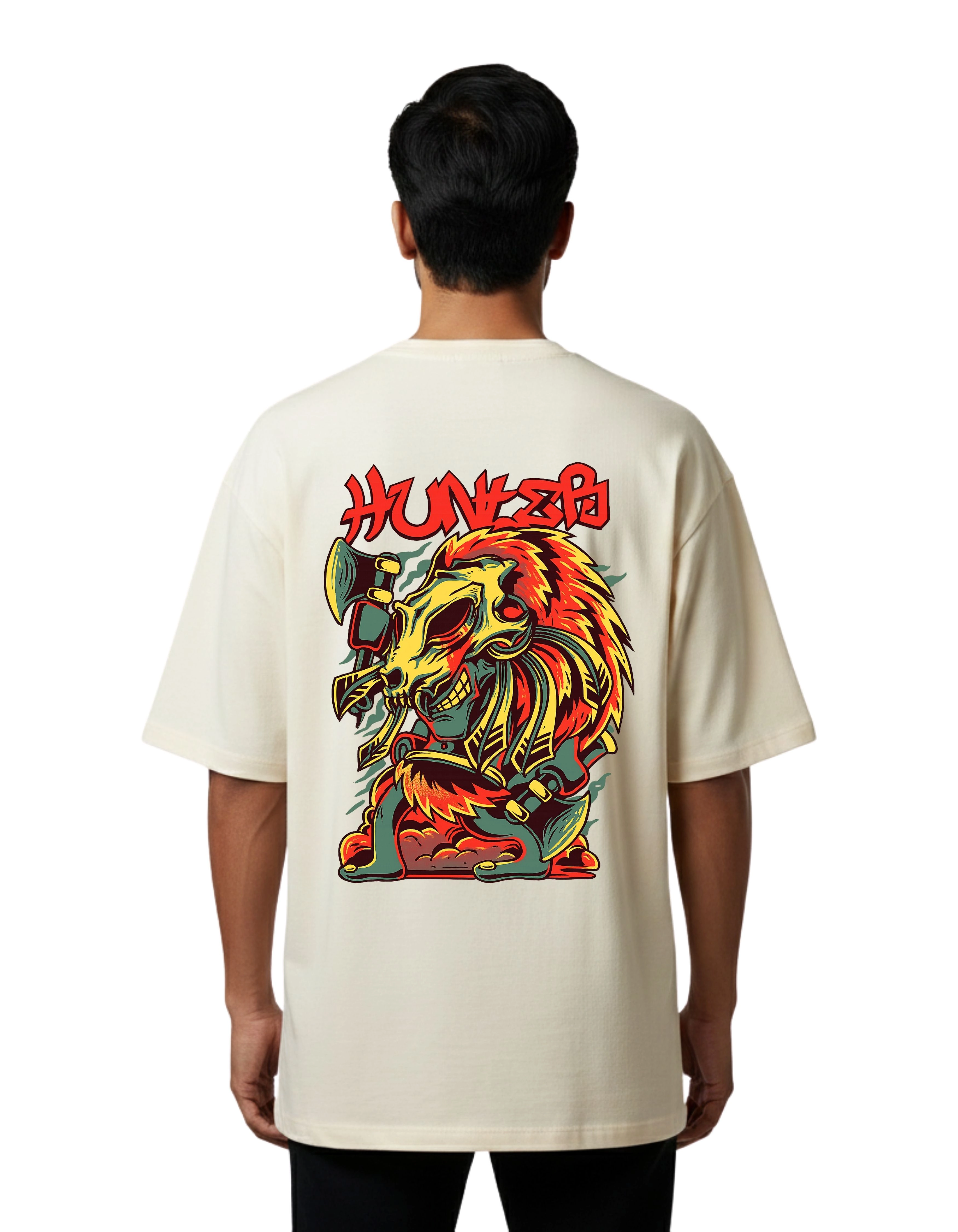 HUNTER Oversized Cotton French Terry T-Shirt 240 GSM Beige