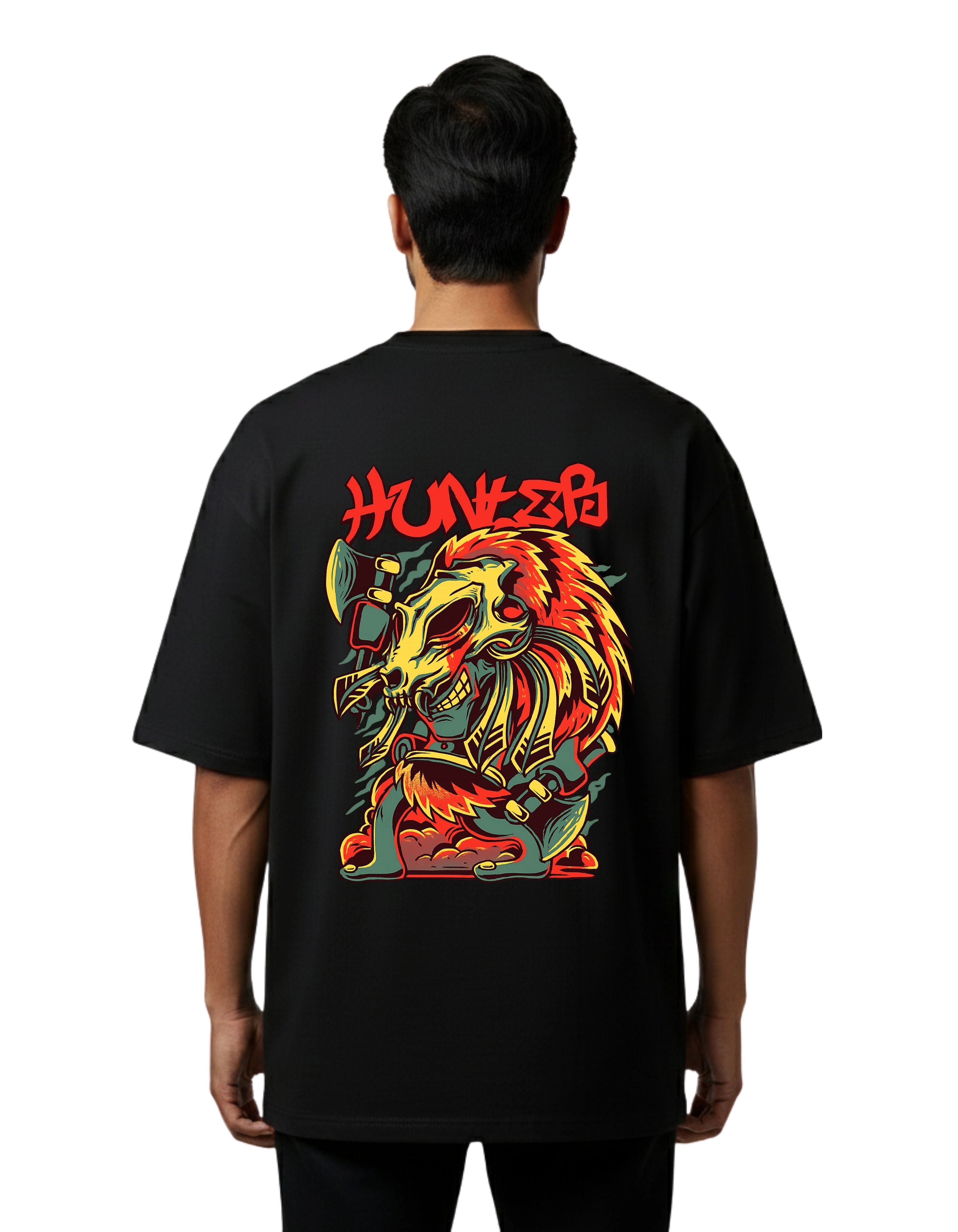 HUNTER Oversized Cotton French Terry T-Shirt 240 GSM Black