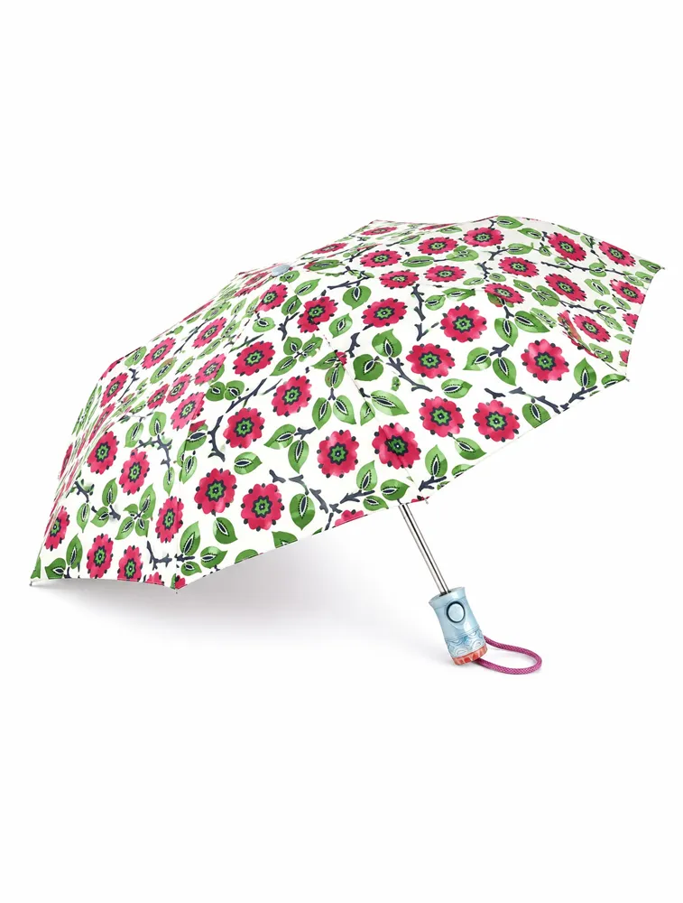 Half White Summer Meadow Bloom Floral Compact Umbrella — bulk from ₹275