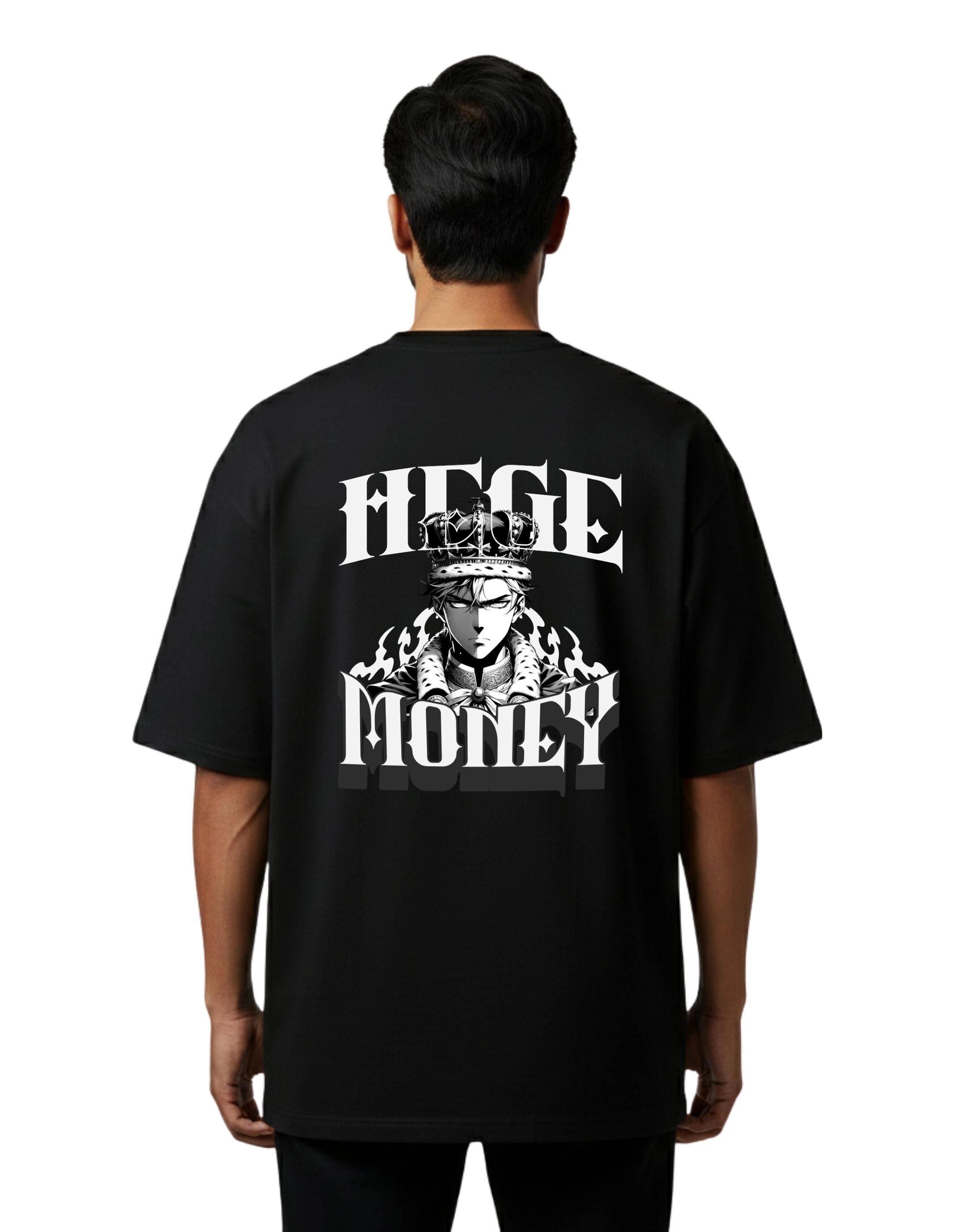 Hege Money Oversized Cotton French Terry T-Shirt 240 GSM Black