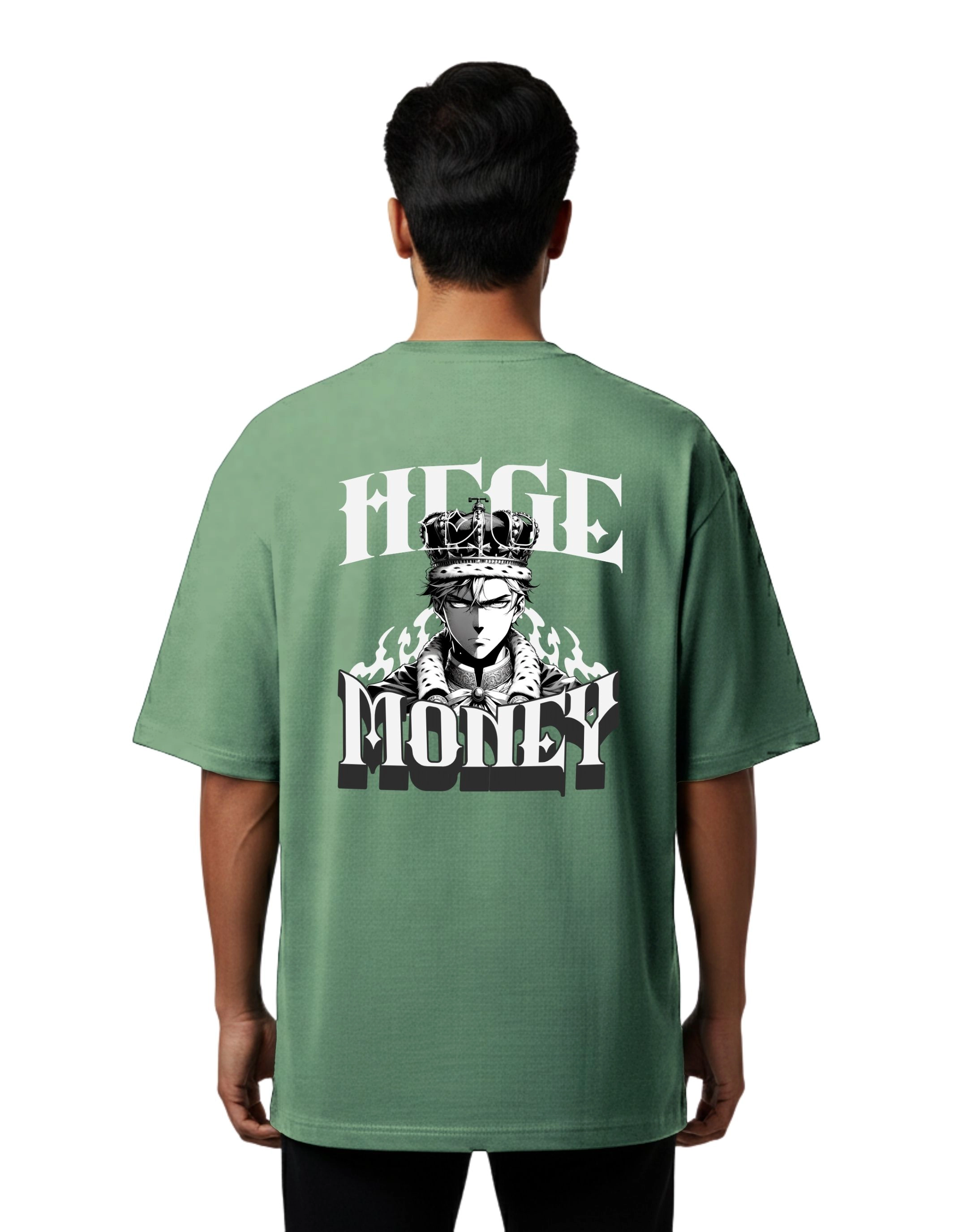 Hege Money Oversized Cotton French Terry T-Shirt 240 GSM D Green
