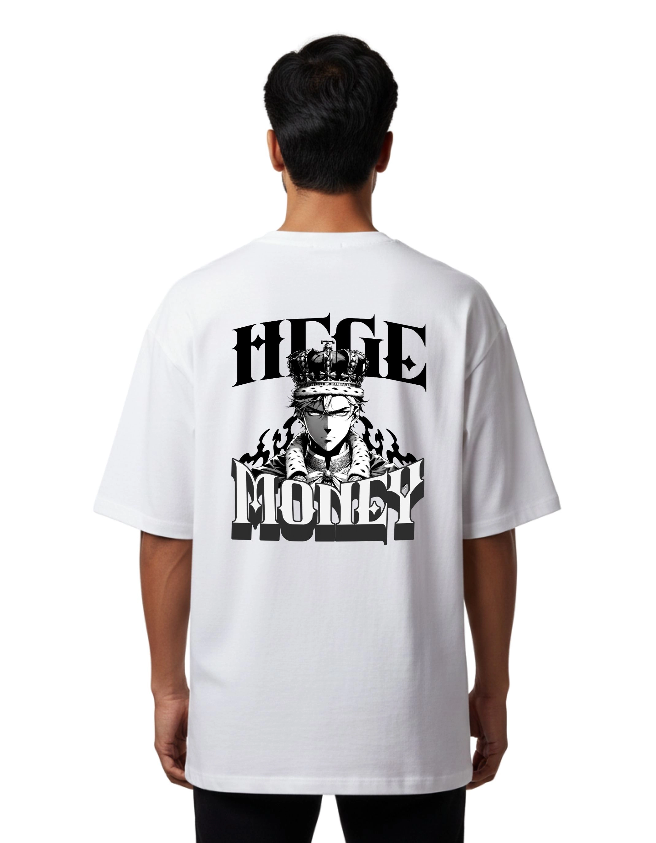 Hege Money Oversized Cotton French Terry T-Shirt 240 GSM White