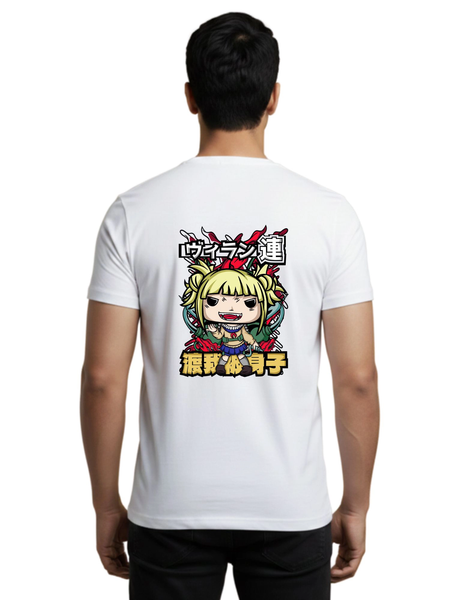 Himiko Toga Cotton Round Neck T-Shirt 180 GSM White