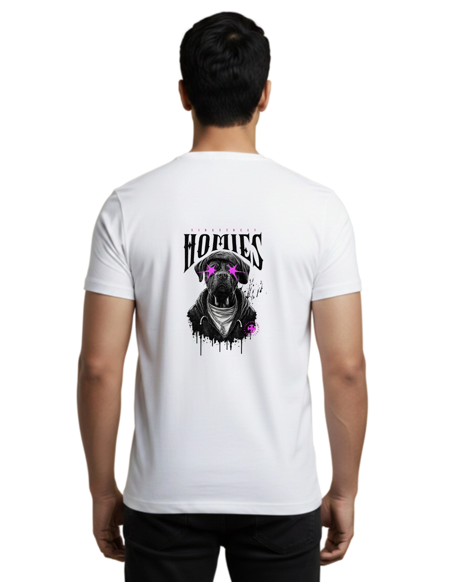 Homies Cotton Round Neck T-Shirt 180 GSM White