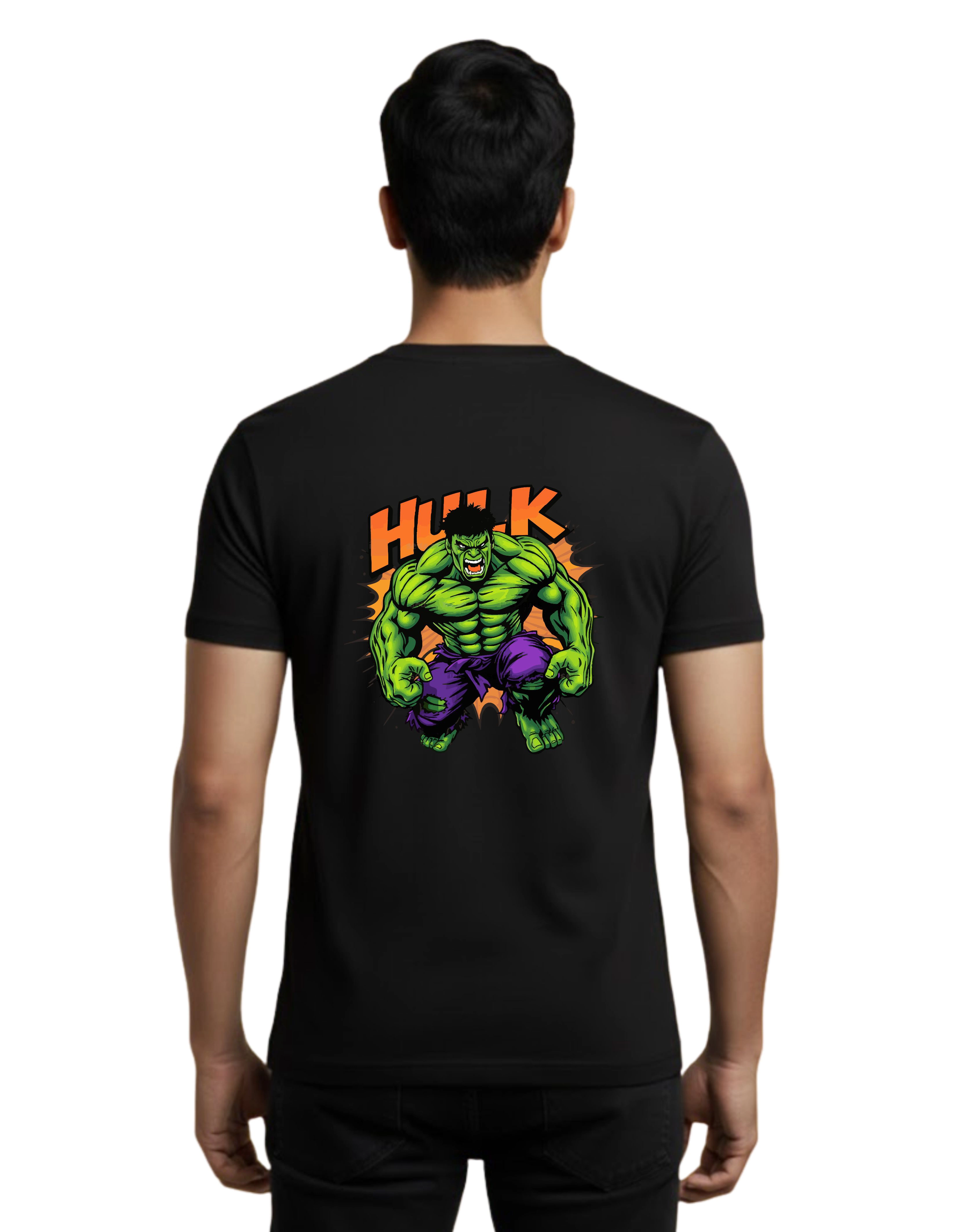 Hulk Graphic Cotton Round Neck T-Shirt 180 GSM Black