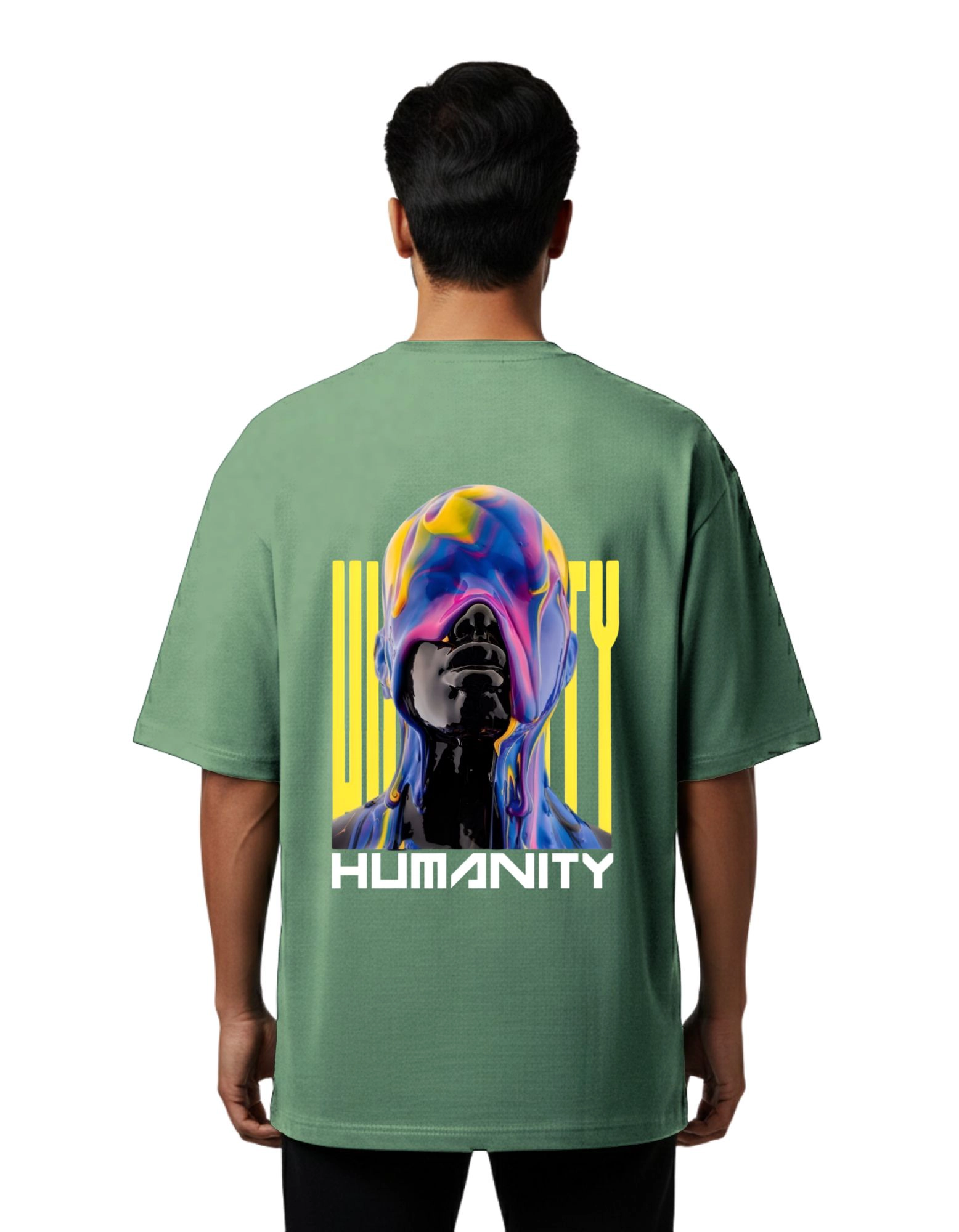 Humanity Oversized French Terry 240 GSM T-Shirt D Green