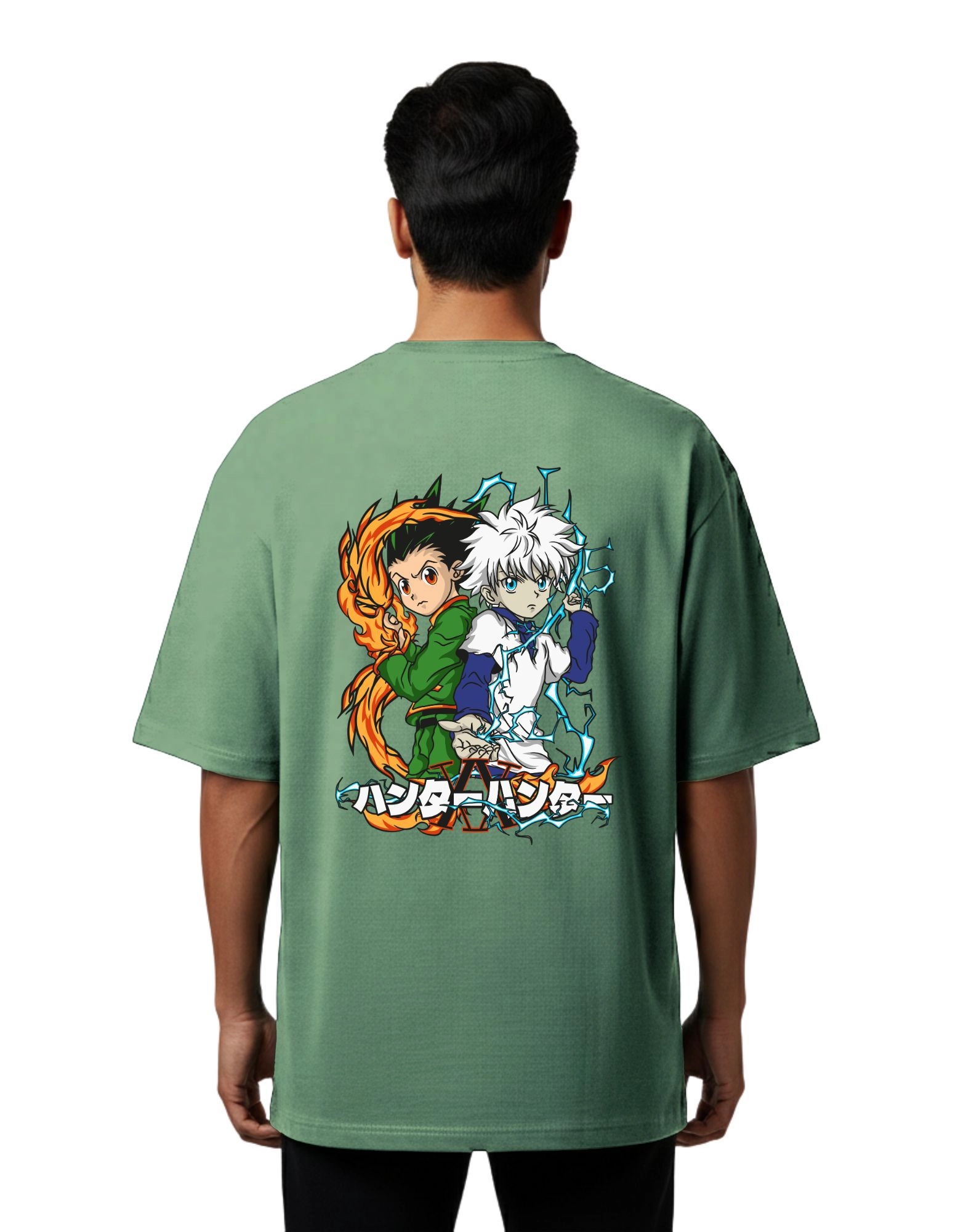 Hunter Duo Oversized Cotton French Terry T-Shirt 240 GSM D Green