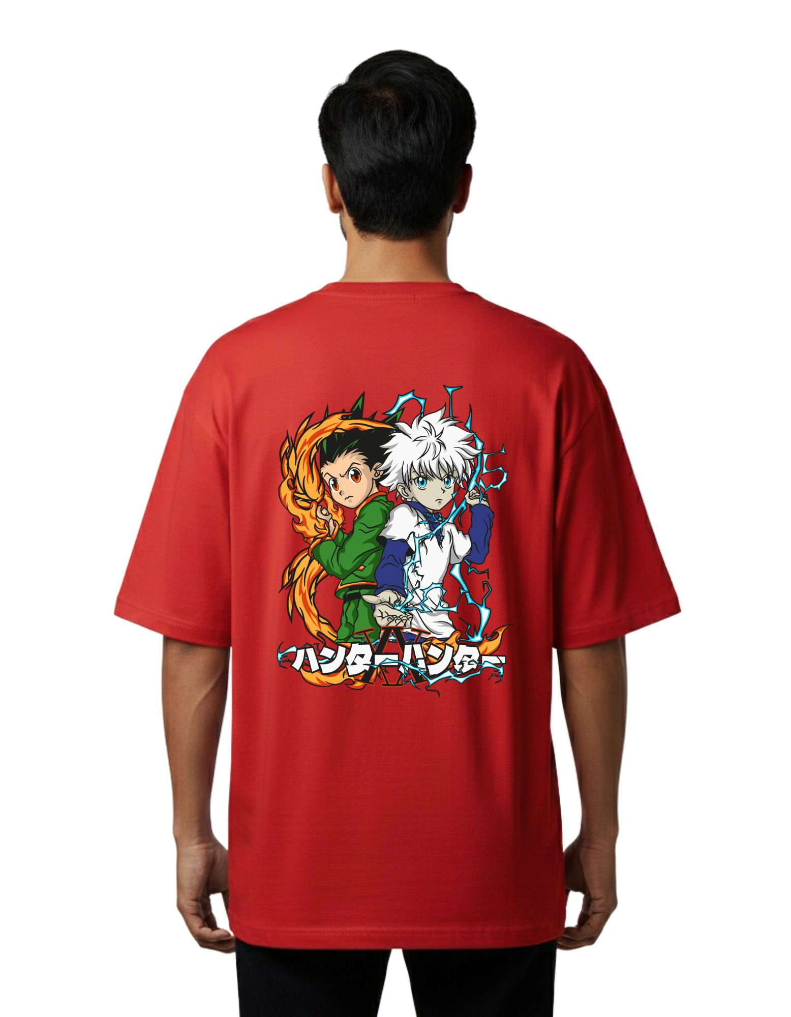 Hunter Duo Oversized Cotton French Terry T-Shirt 240 GSM Red