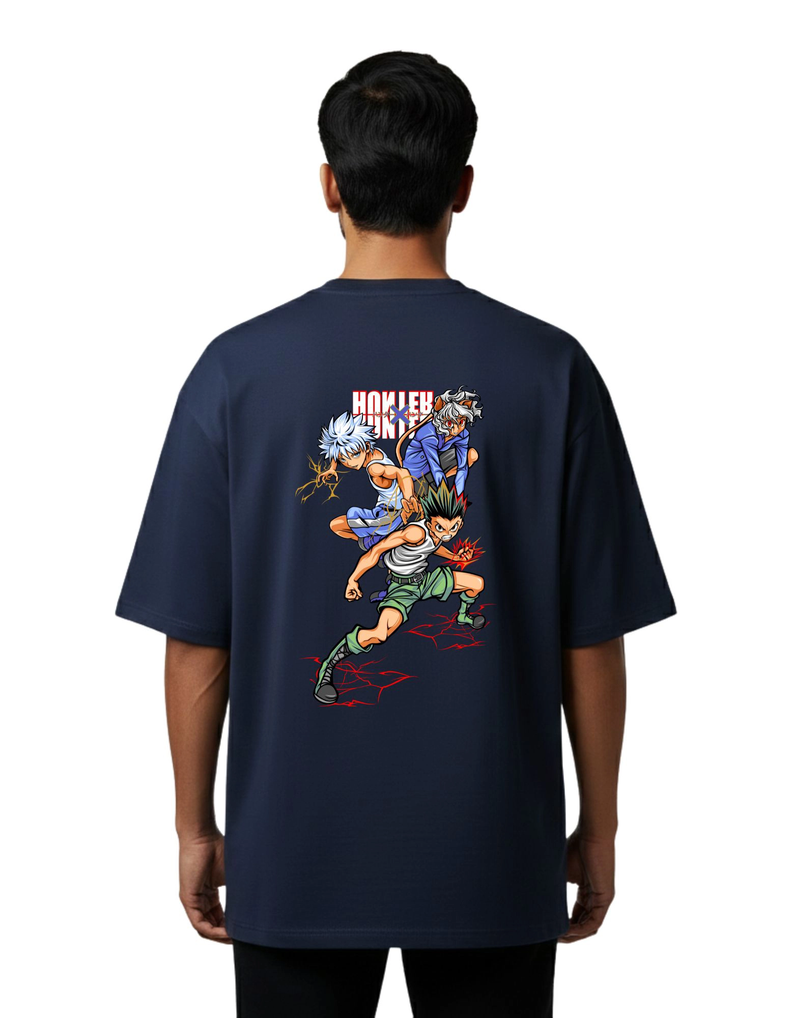 Hunter Squad Oversize Cotton French Terry T-Shirt 240 GSM Navy Blue