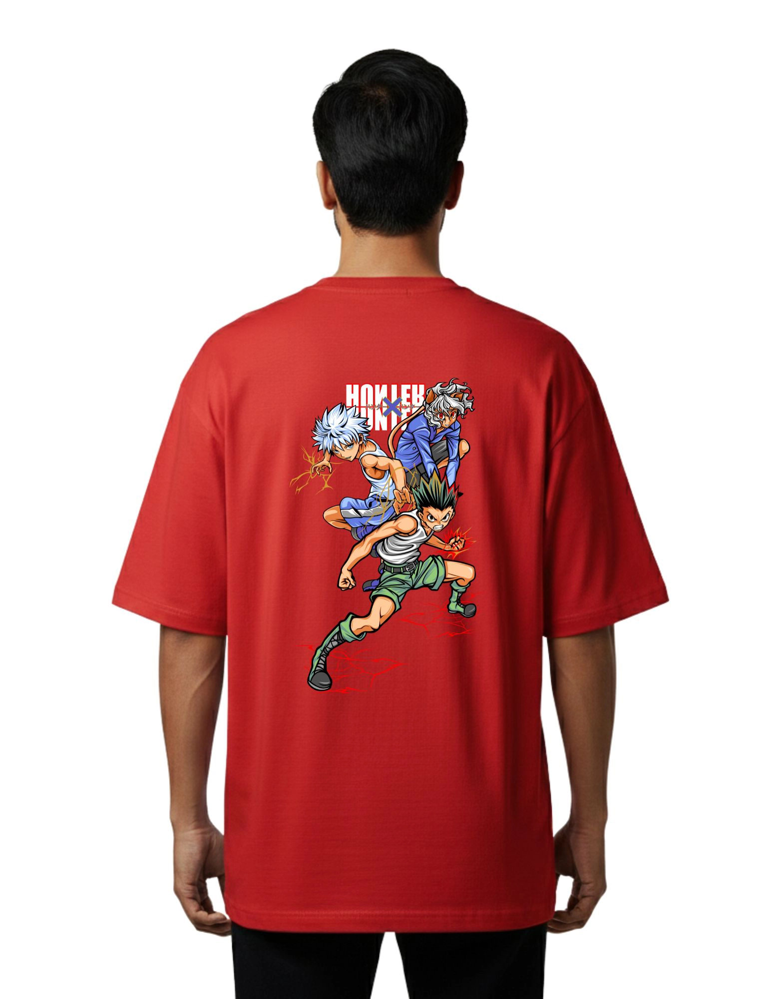 Hunter Squad Oversize Cotton French Terry T-Shirt 240 GSM Red