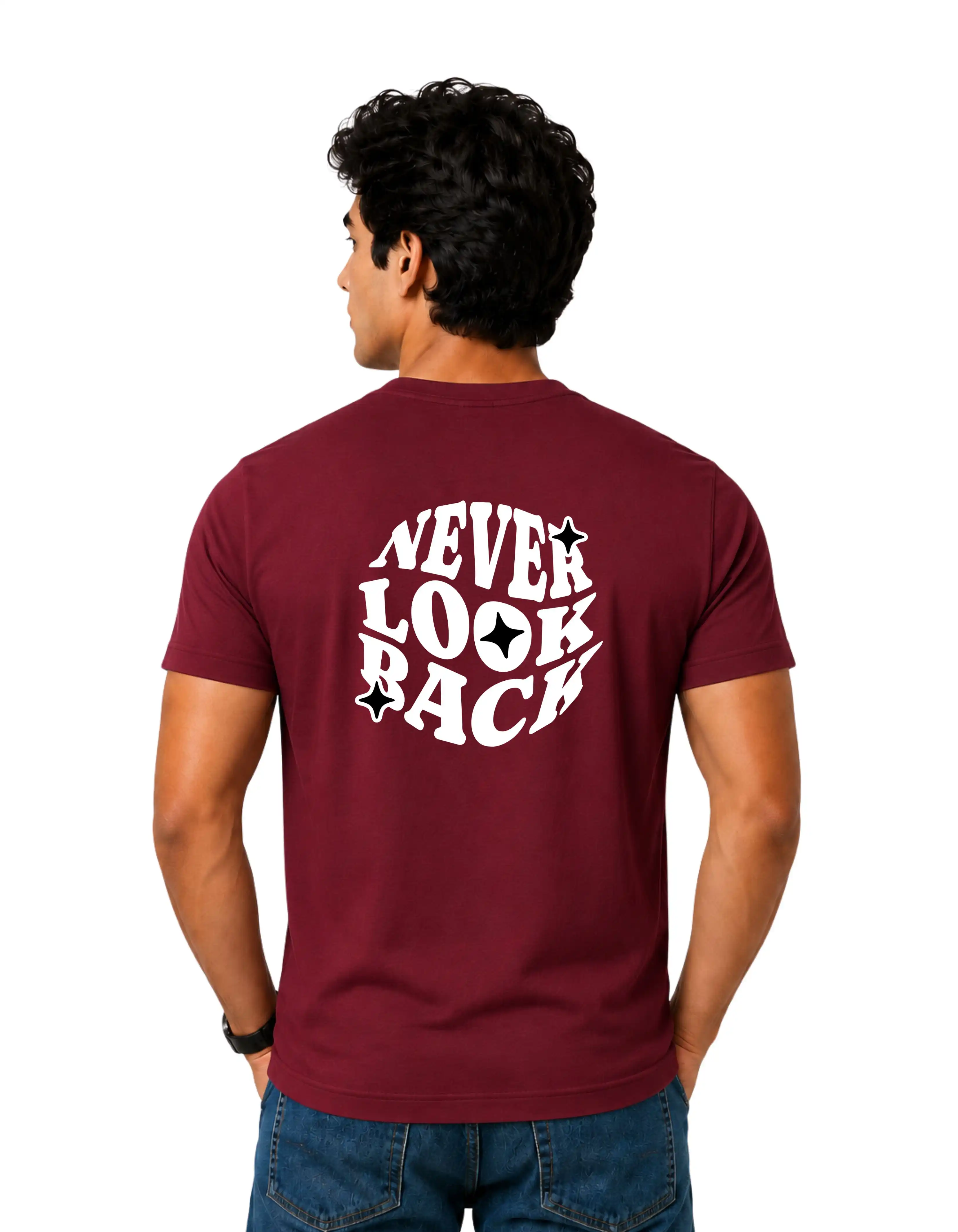 Hustle Tribe Cotton Round Neck T-Shirt 180 GSM Maroon