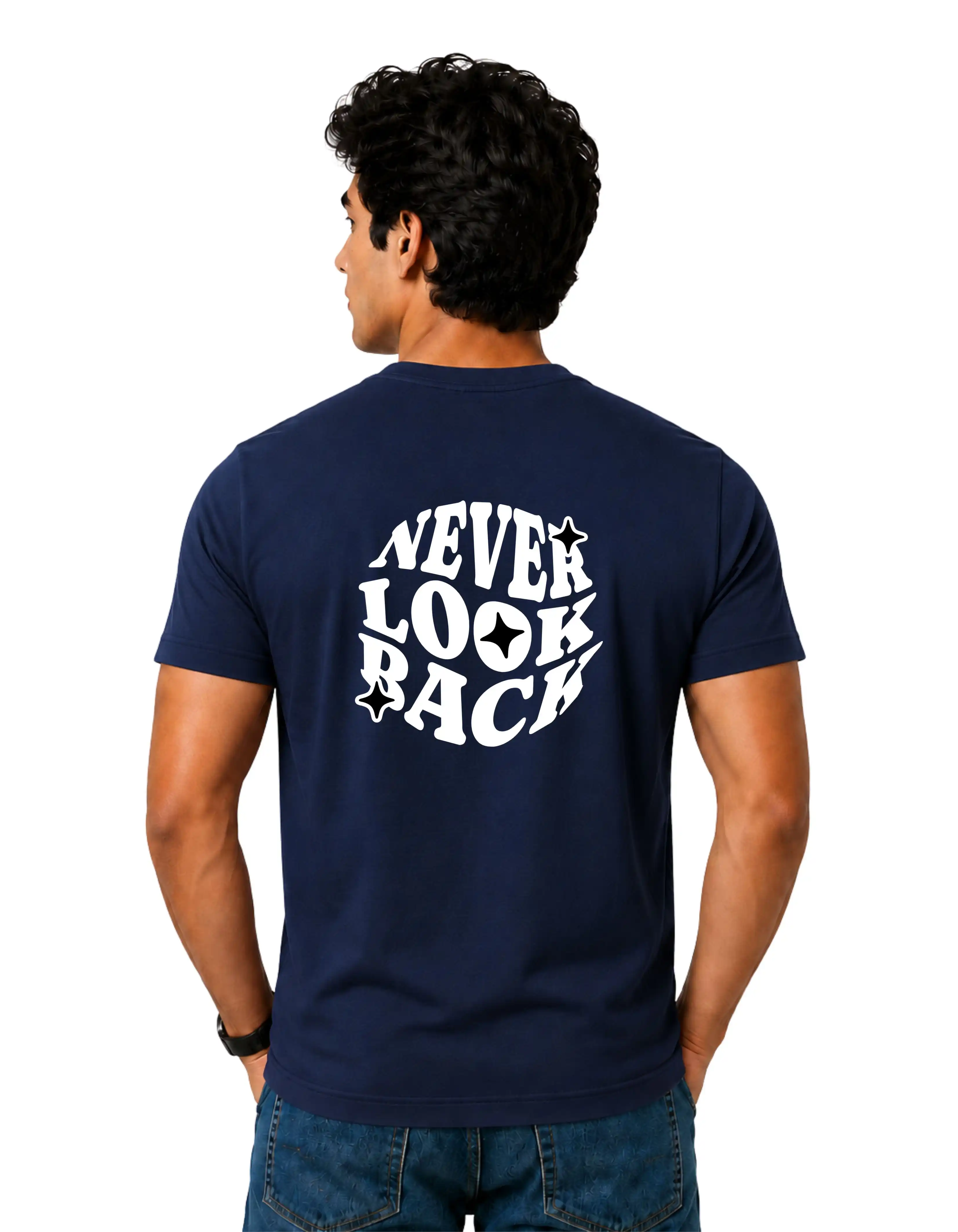 Hustle Tribe Cotton Round Neck T-Shirt 180 GSM Navy Blue